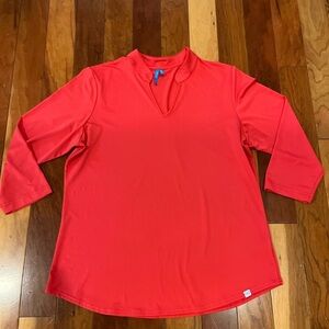 GG BLUE Top Women's XL Active Fall Golf Pickleball Tennis Coral/Red Blend EUC
